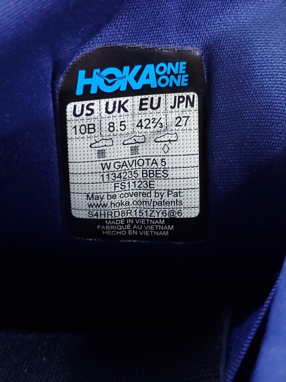 *READ* Hoka One One Gaviota 5 Womens 10 B Blue Running Shoes Sneakers 1134235 - Picture 15 of 15